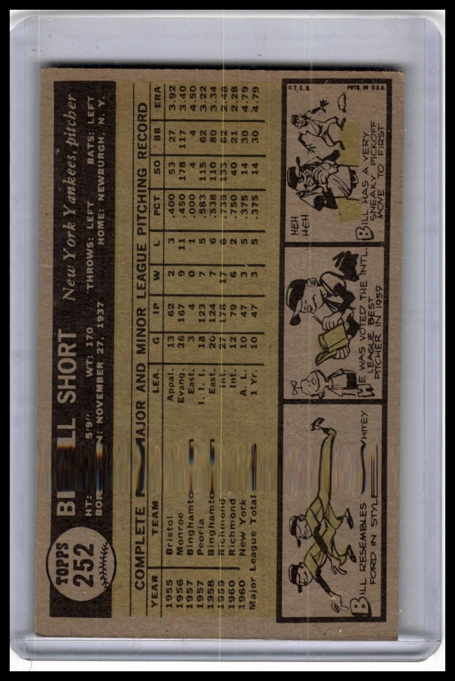 1961 Topps #252 Bill Short