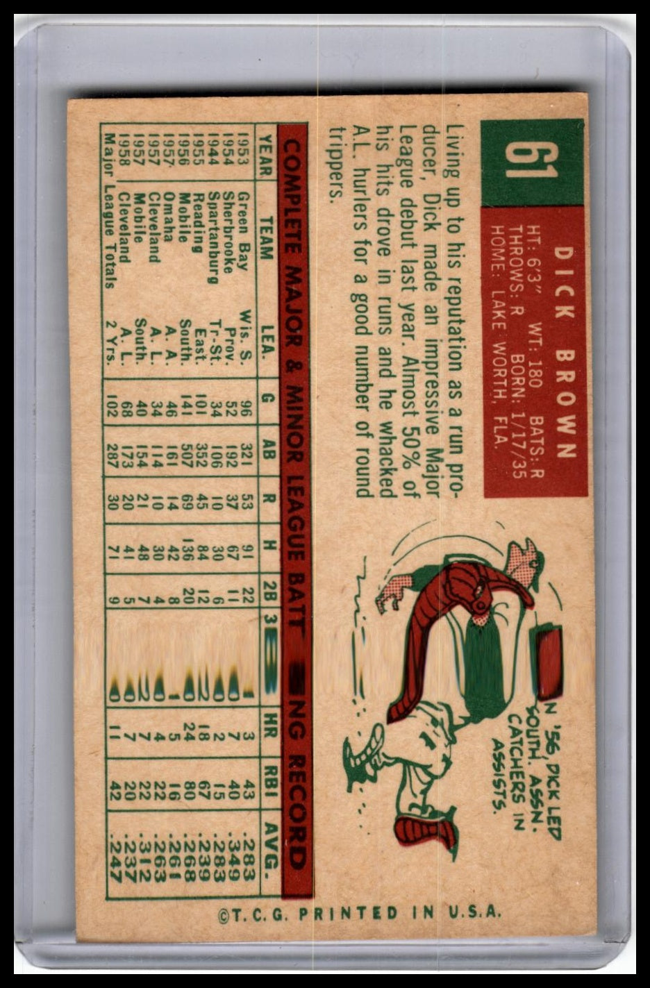 1959 Topps #61 Dick Brown