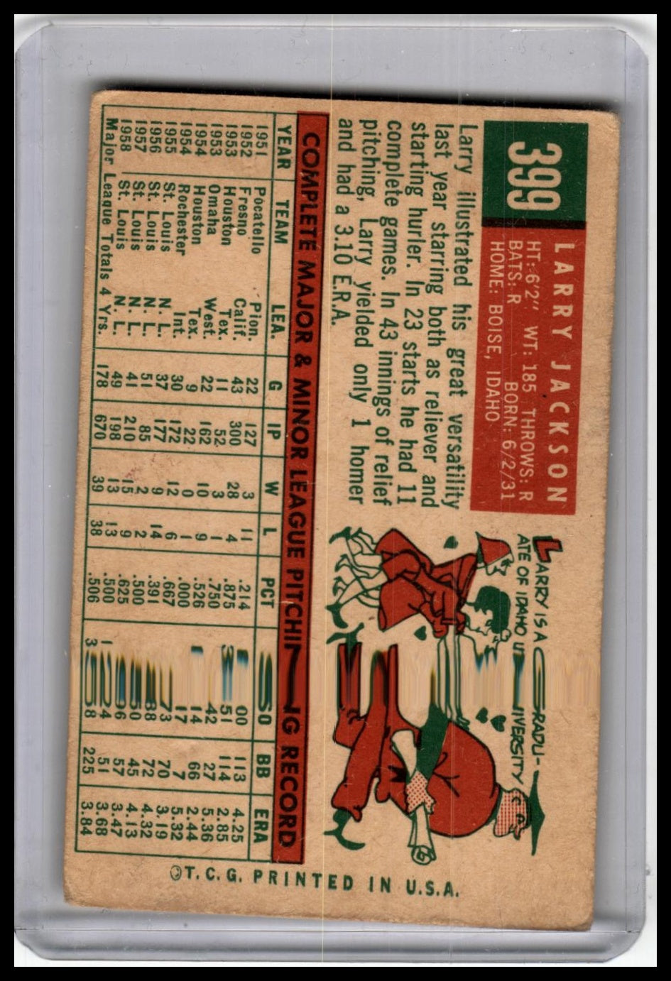 1959 Topps #399 Larry Jackson