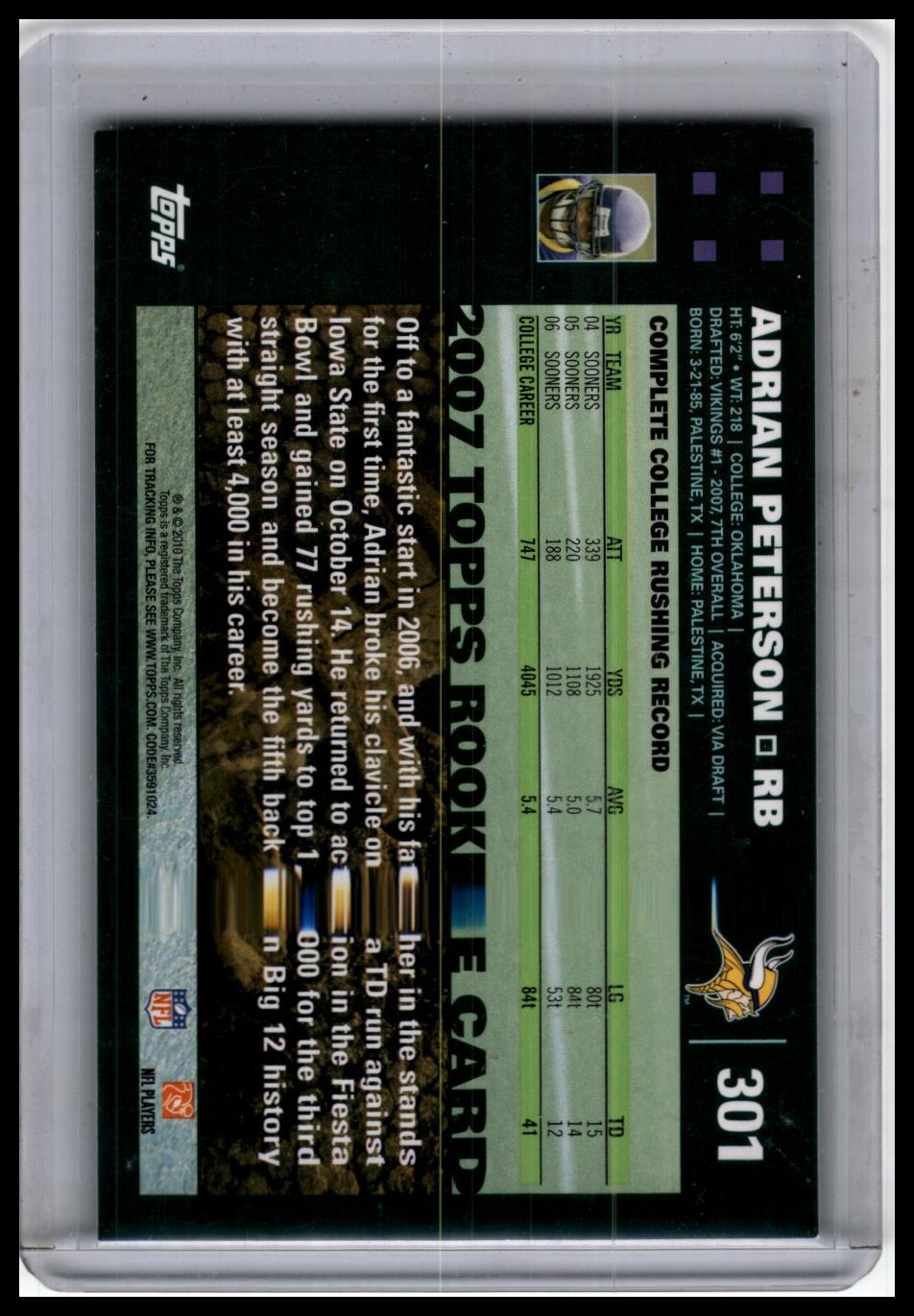 2007 Topps #301 Adrian Peterson