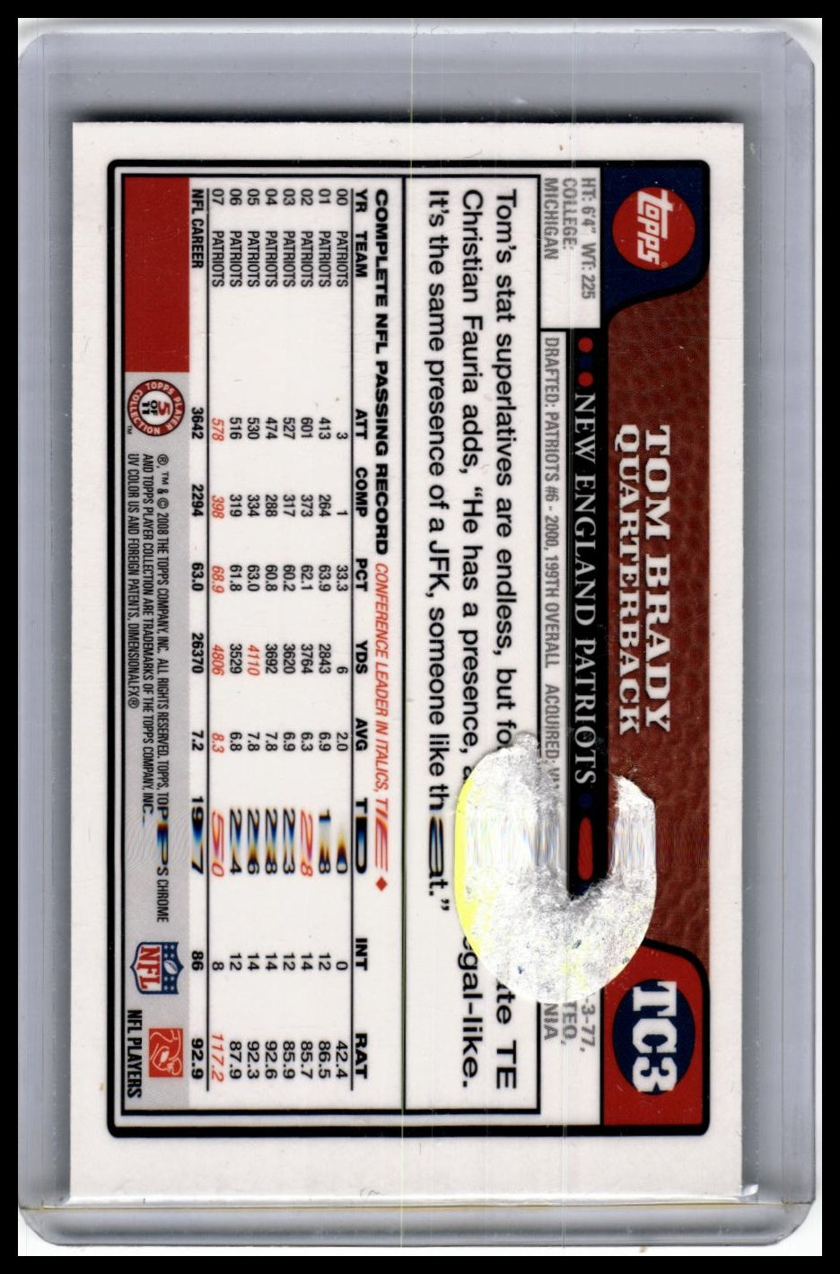 2008 Topps Chrome #TC3 Tom Brady
