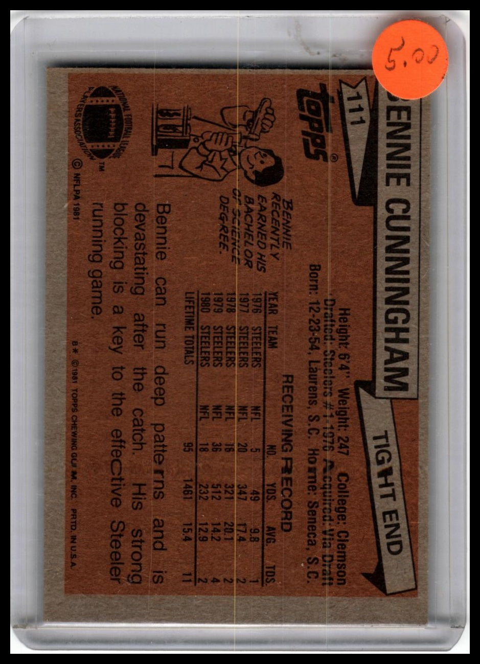 1981 Topps #111 Bennie Cunningham