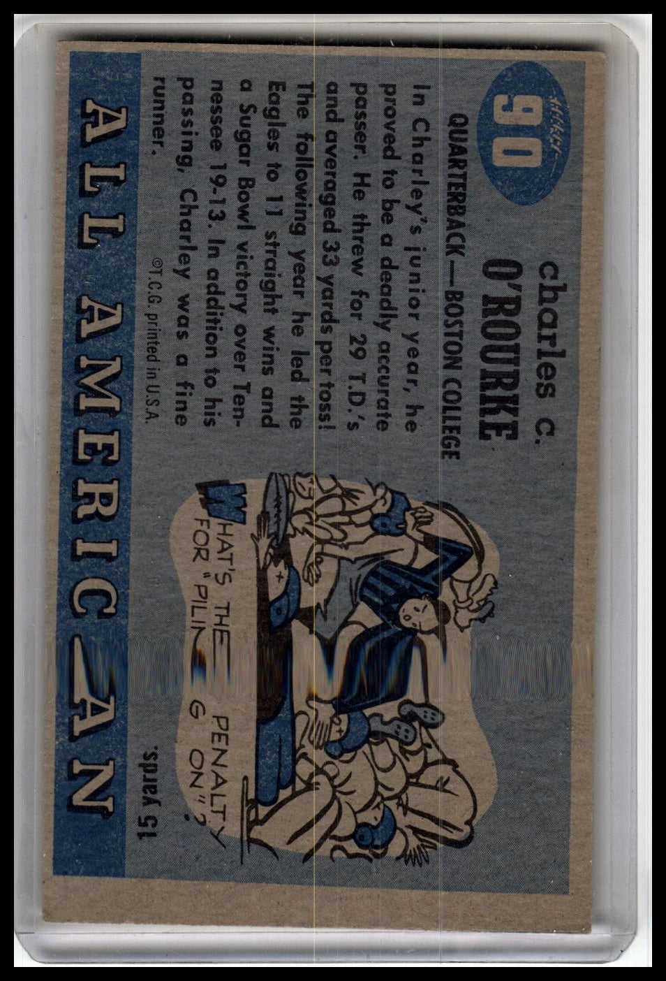 1955 Topps All-American #90 Charley O'Rourke