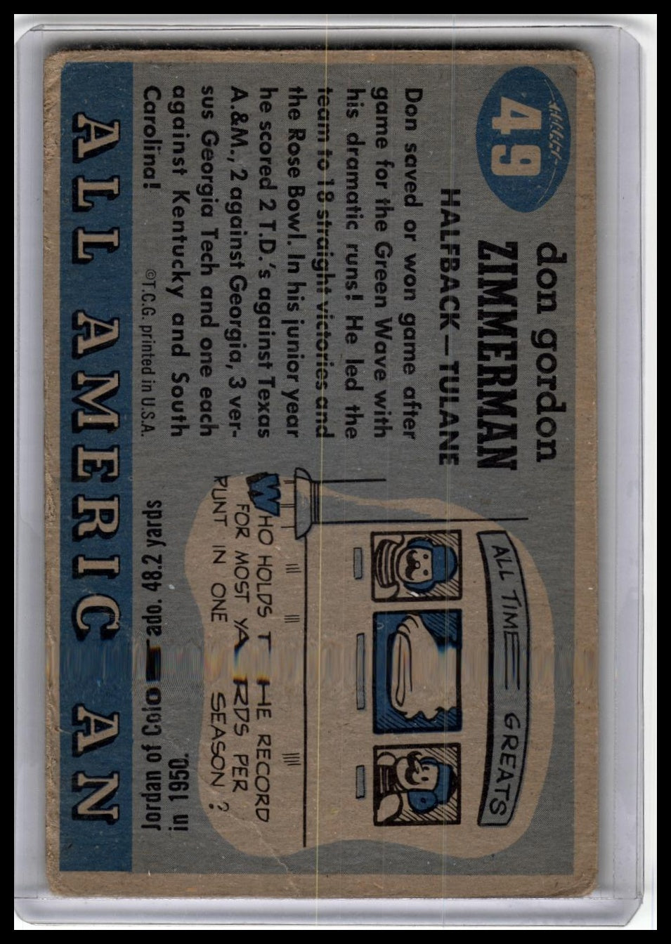 1955 Topps All-American #49 Don Zimmerman