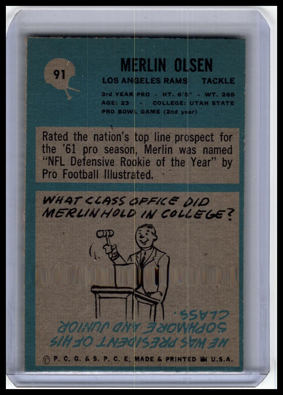 1964 Philadelphia #91 Merlin Olsen
