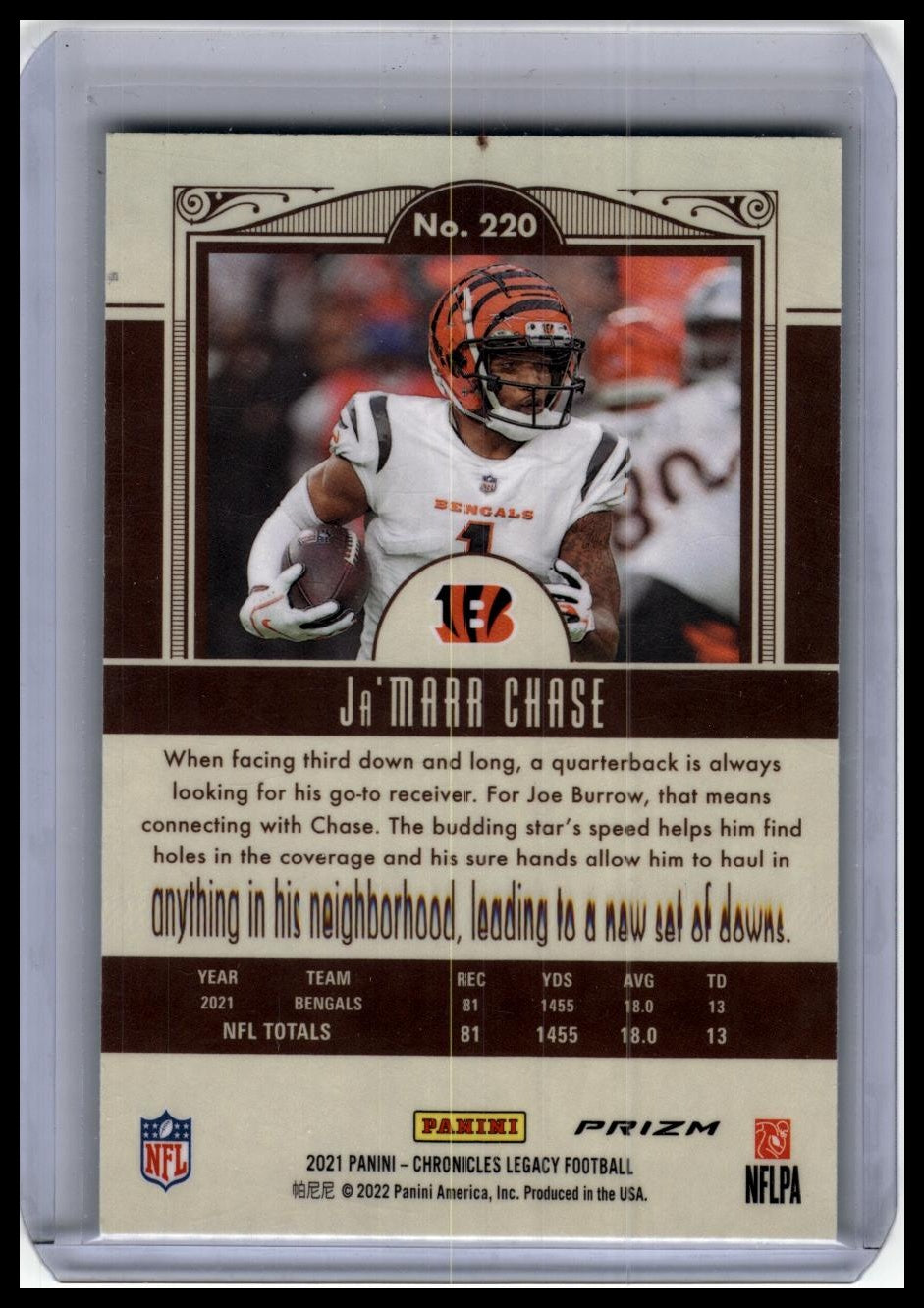 2021 Panini Chronicles #220 Ja'Marr Chase Legacy Update Rookies