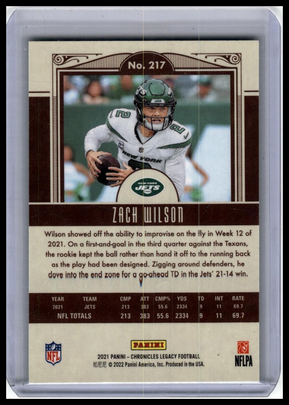 2021 Panini Chronicles #217 Zach Wilson Legacy Update Rookies Silver