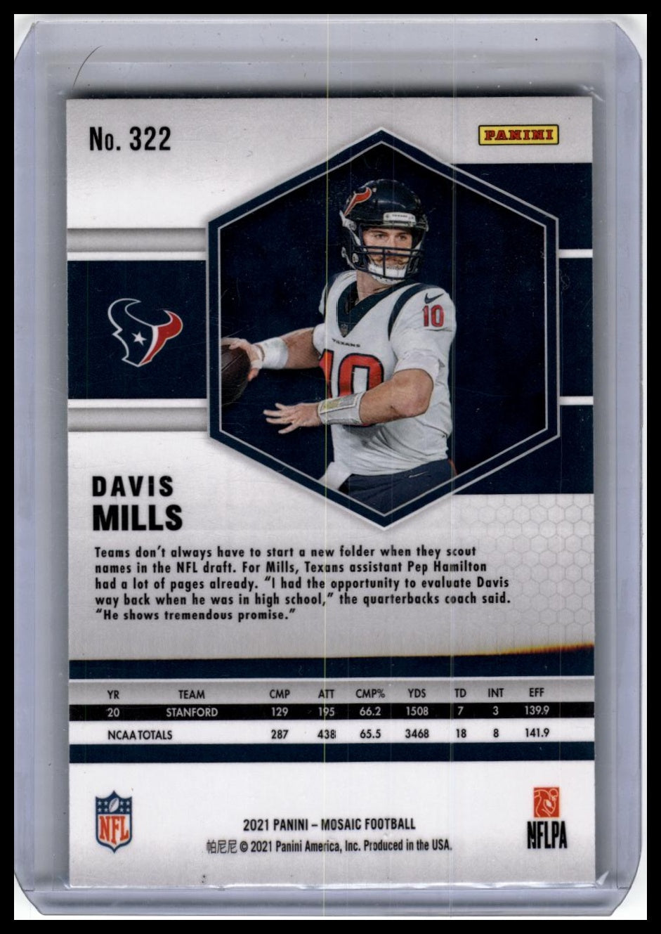 2021 Panini Mosaic #322 Davis Mills
