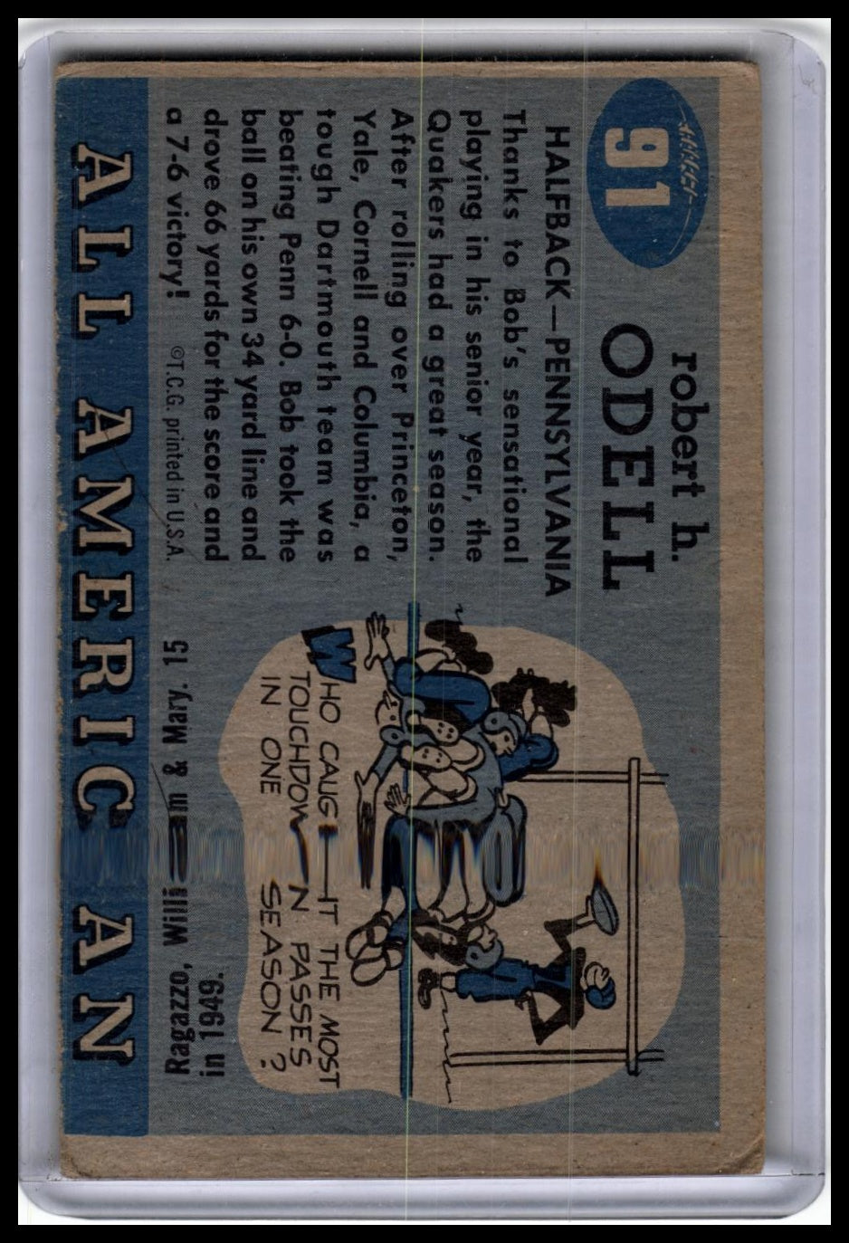 1955 Topps All-American #91 Bob Odell
