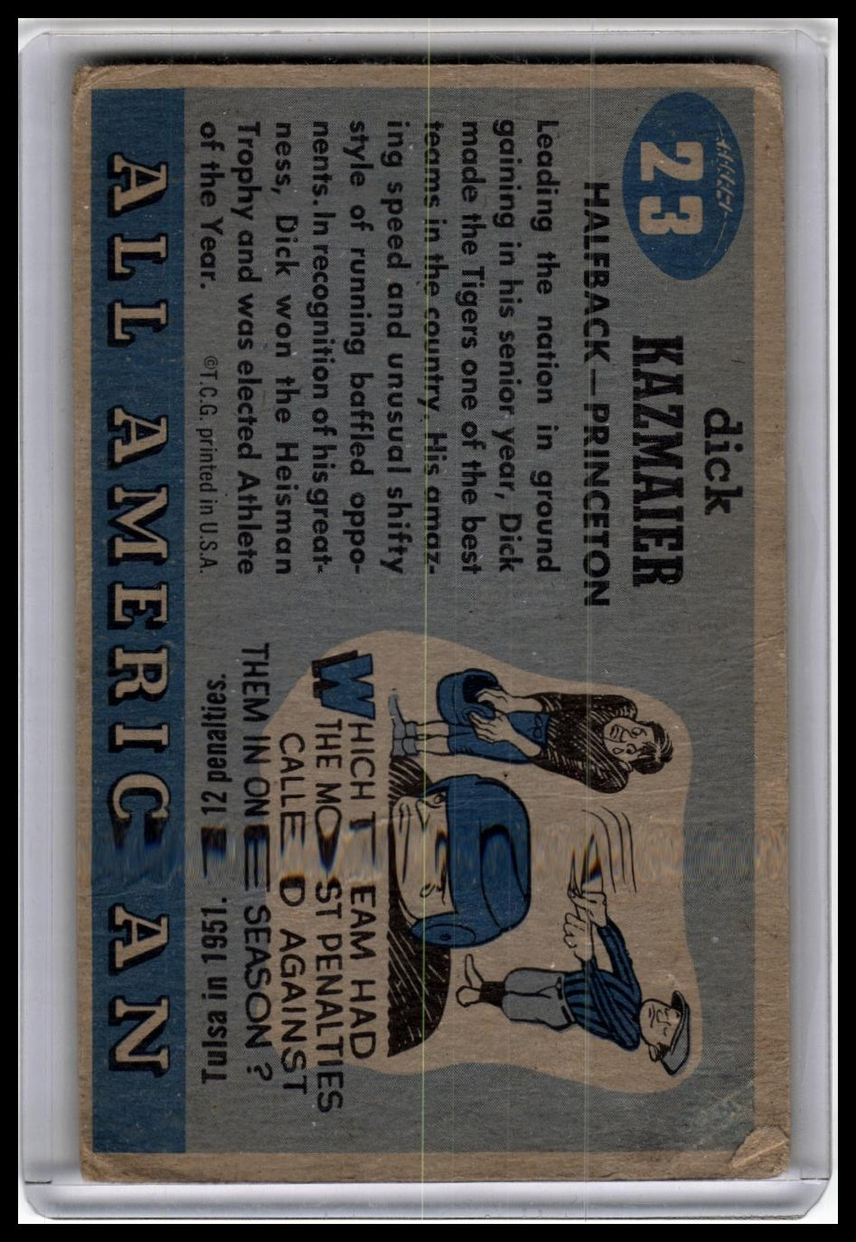 1955 Topps All-American #23 Dick Kazmaier