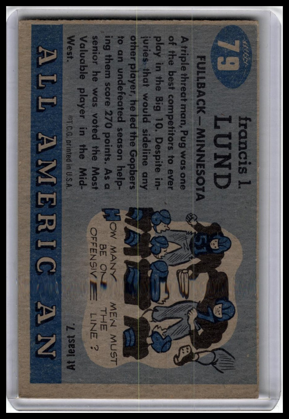 1955 Topps All-American #79 Pug Lund