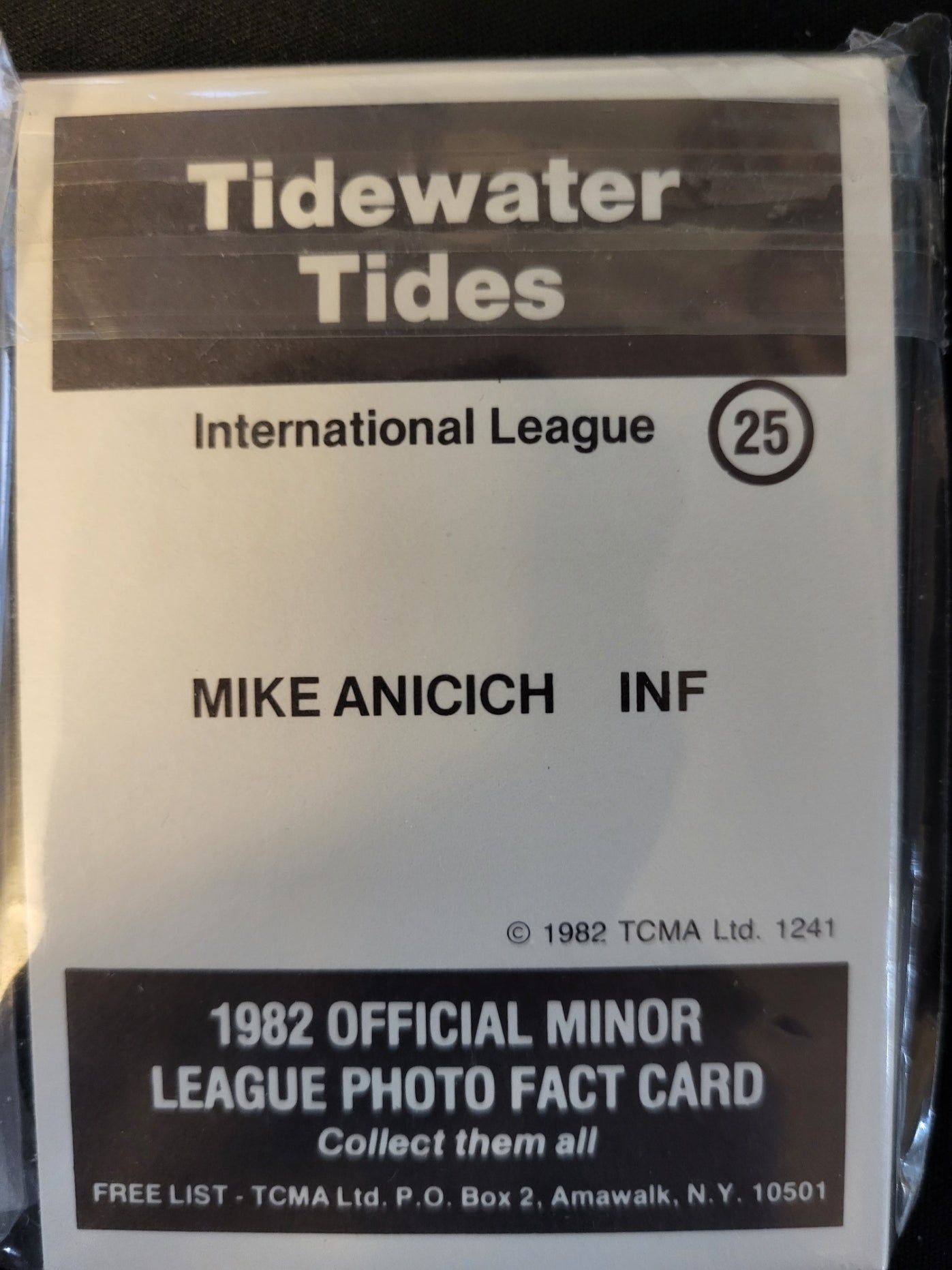 1982 Tidewater Tides TCMA Minor League Set