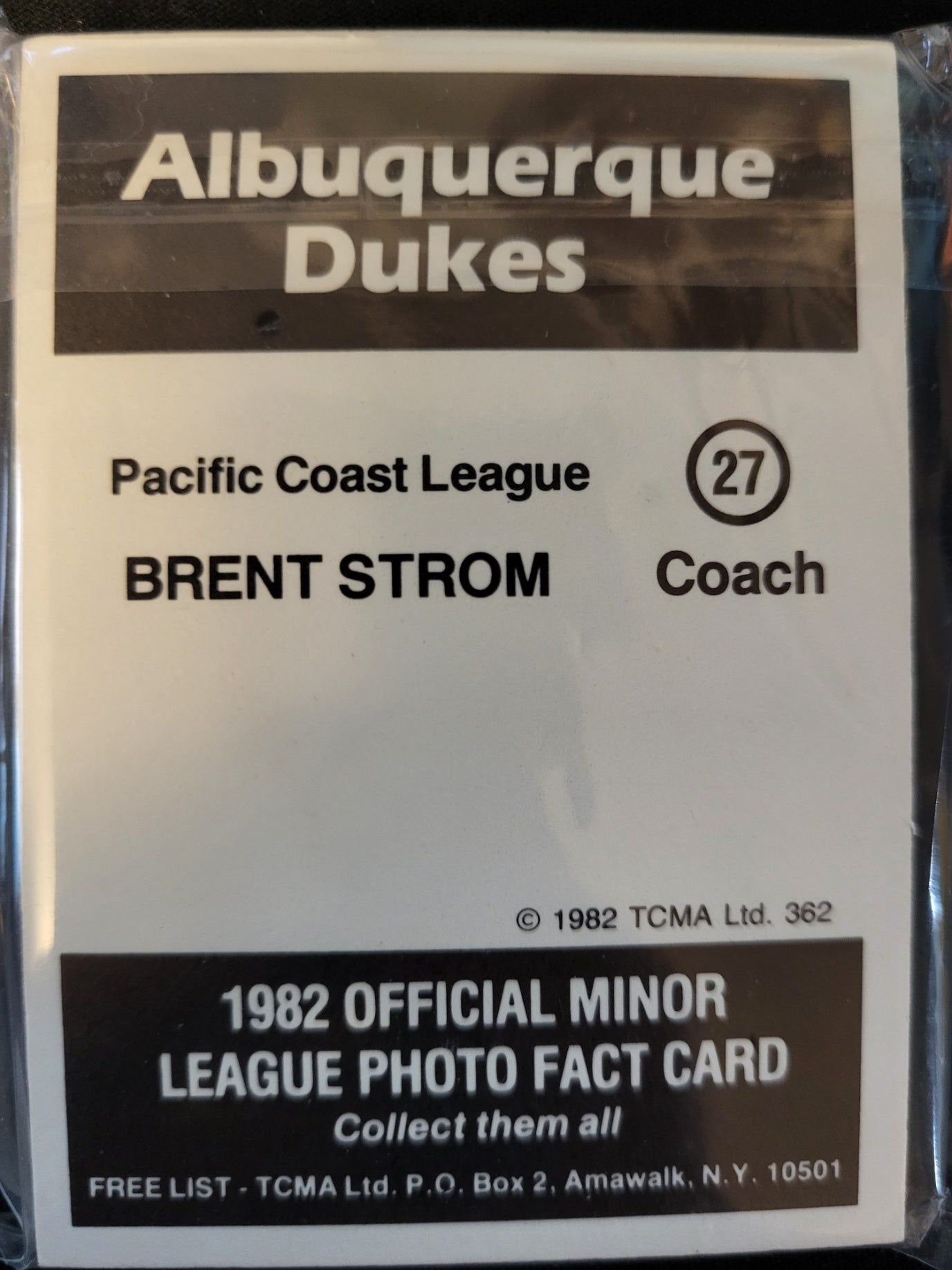 1982 Albuquerque Dukes TCMA- 27 Card Set